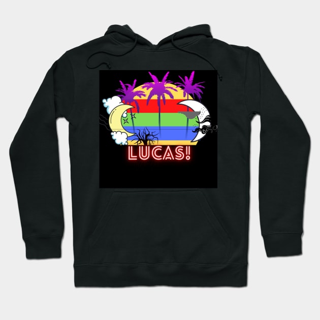 First name shirt!( Lucas)  It's a fun gift for birthday,Thanksgiving, Christmas, valentines day, father's day, mother's day, etc. Hoodie by Muymedia